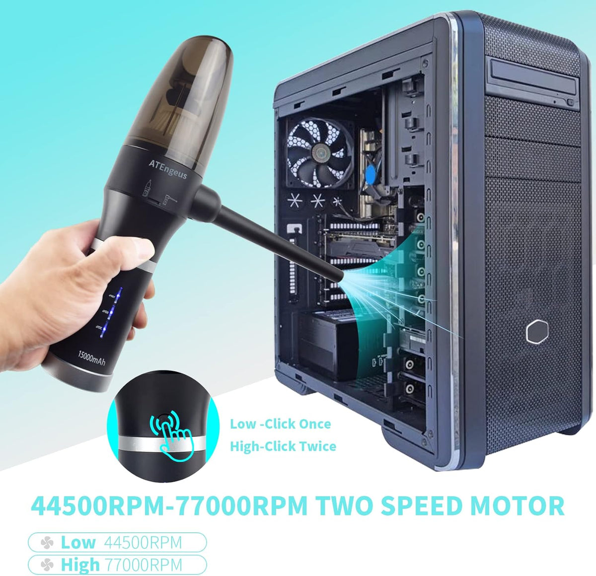 3 in 1 Cordless Compressed Air Duster & Vacuum G2382