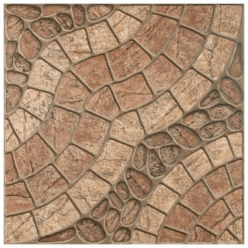 Brown Textured Square Flooring Tile M505