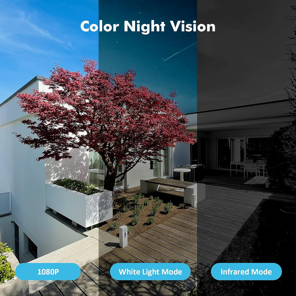 Wireless Outdoor Security Camera with Spotlight & Siren, 1080P Battery Powered, AI Motion Detection, 2-Way Audio, Color Night Vision, IP66 Weatherproof Y840639
