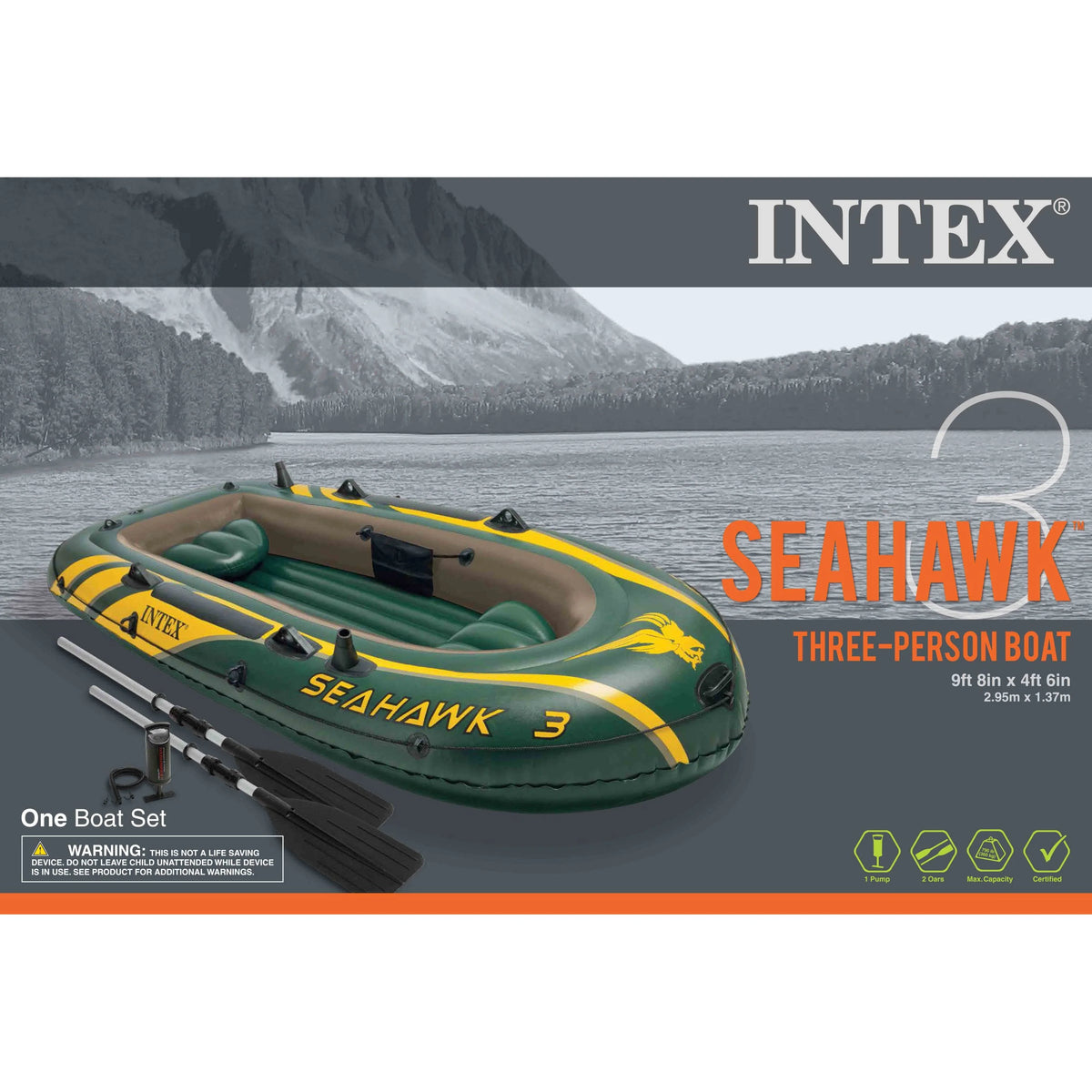 3 Person Inflatable Boat Set with Oars & Pump Z1900