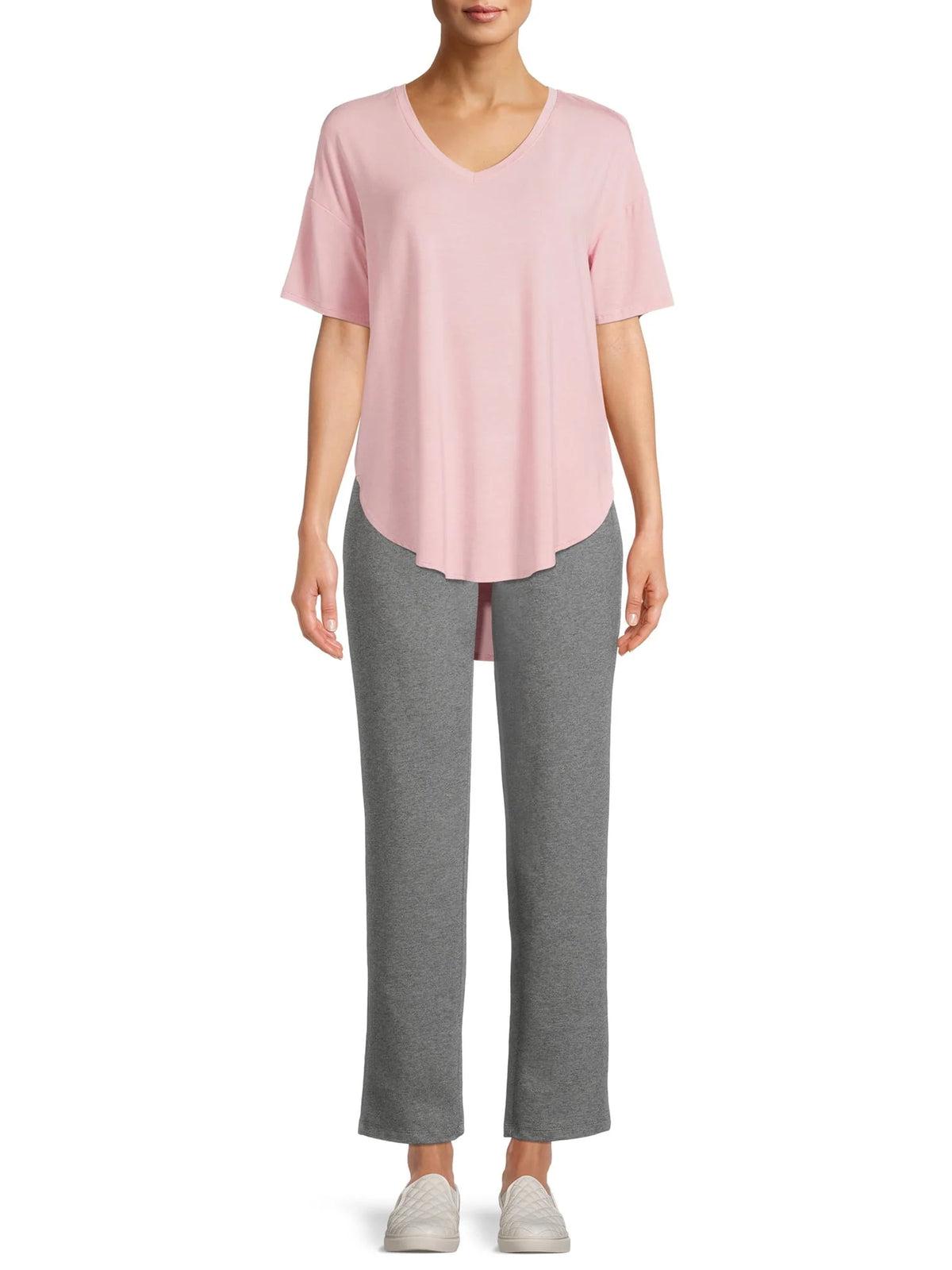 High Rise Drawstring Waist Knit Pants V487723