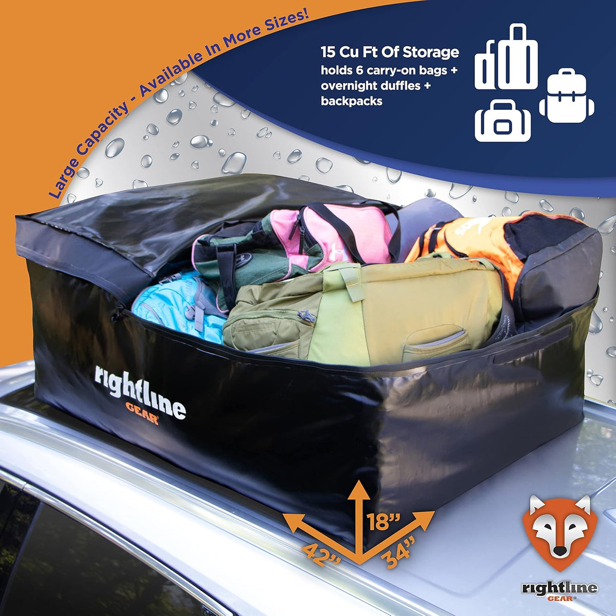 10 cu ft Waterproof Car Top Carrier P1776