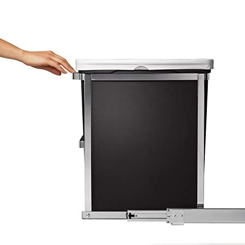 Chrome 35 Liter Dual Compartment Recycling Bin and Trash Can D1169