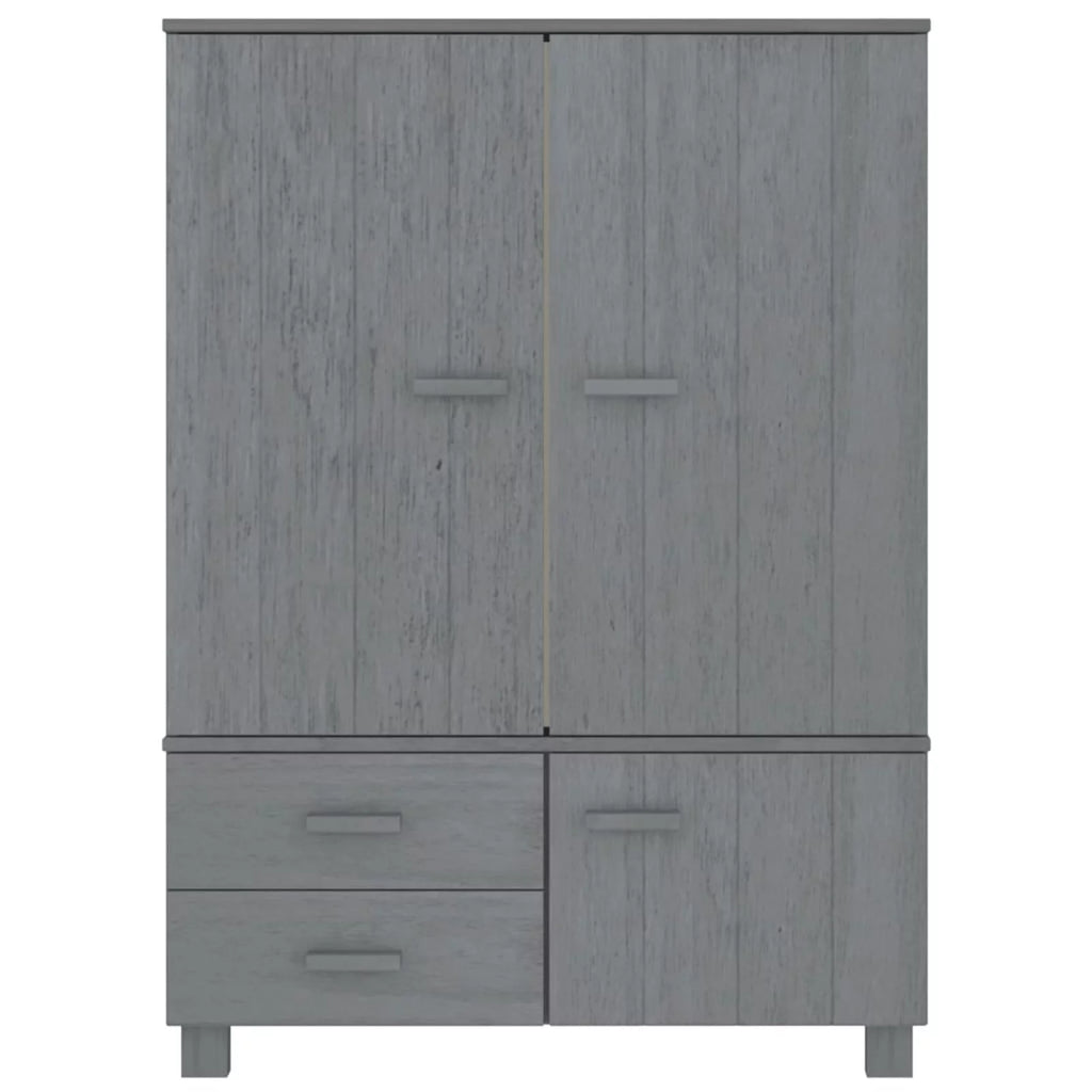 Dark Gray Solid Wood Pine Wardrobe W42180