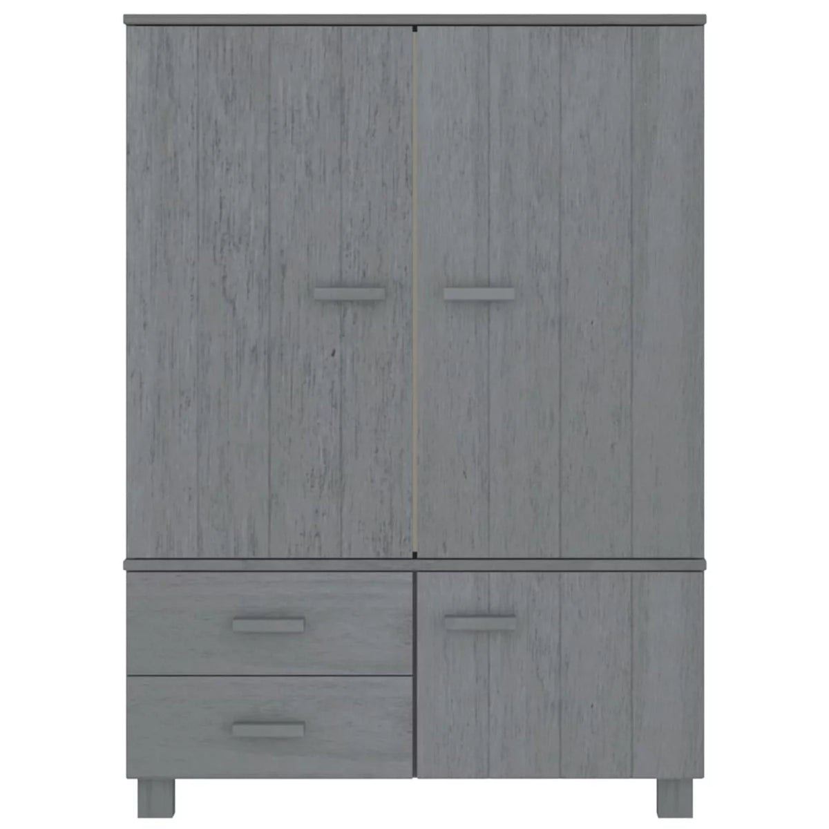 Dark Gray Solid Wood Pine Wardrobe W42180