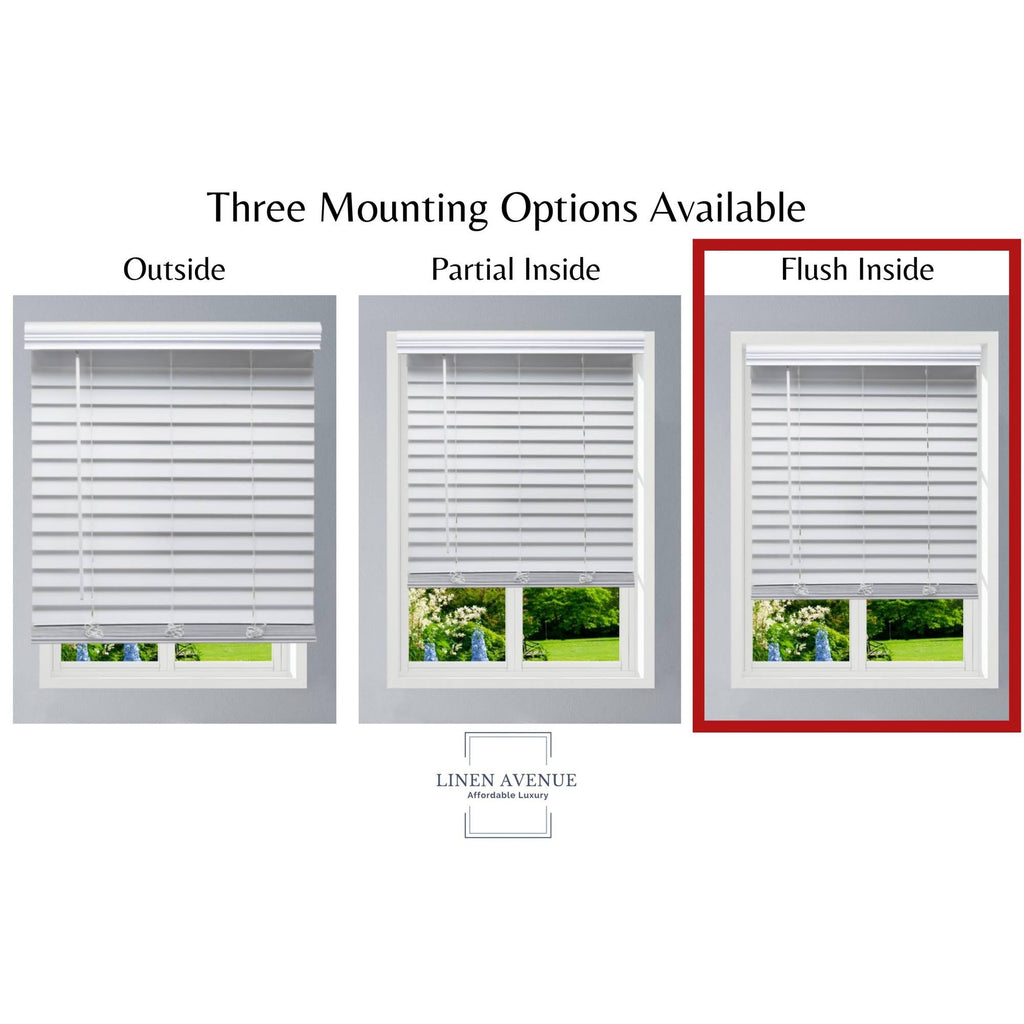 White Cordless Faux Wood Blind 57 W x 72 H Z385