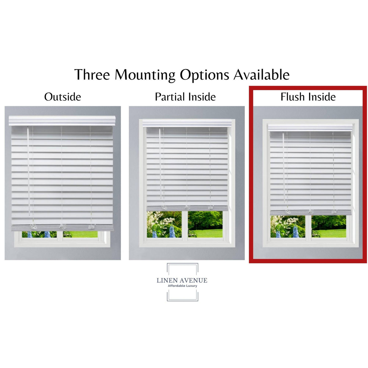 White Cordless Faux Wood Blind 57 W x 72 H Z385