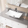 Rectangular Vitreous China Vessel Bathroom Sink with Faucet Z17776