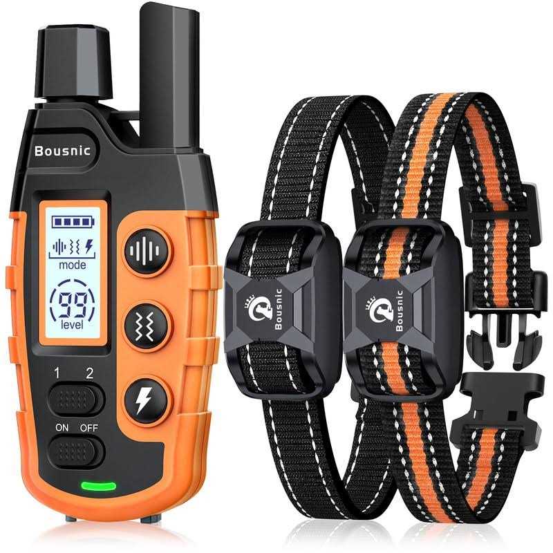 Dog Shock Collar 2 Dogs 3300 ft Waterproof Rechargeable Remote E5338