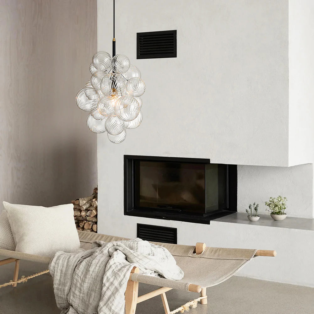 1-Light Dimmable Glass Globe Chandelier A852563
