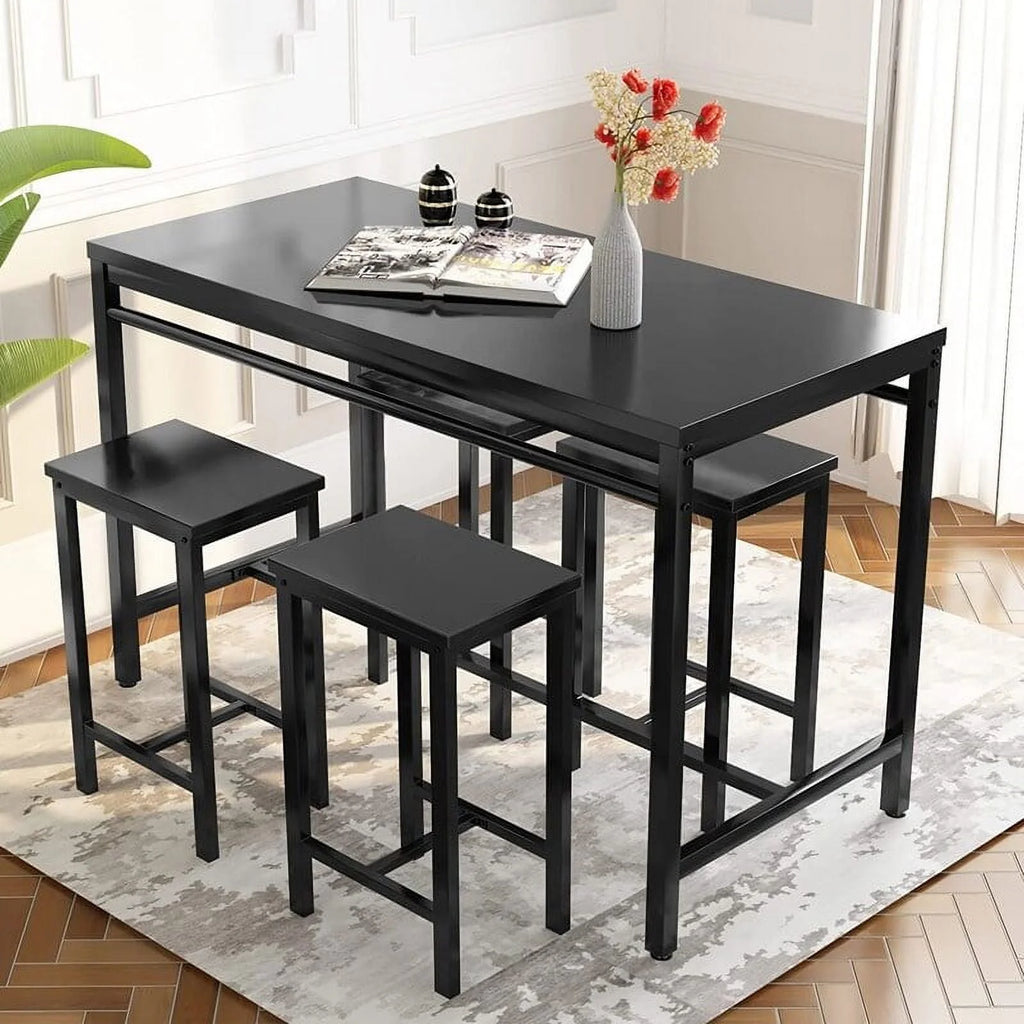 Farmhouse 5-Piece Metal and Wood Dining Set S3486