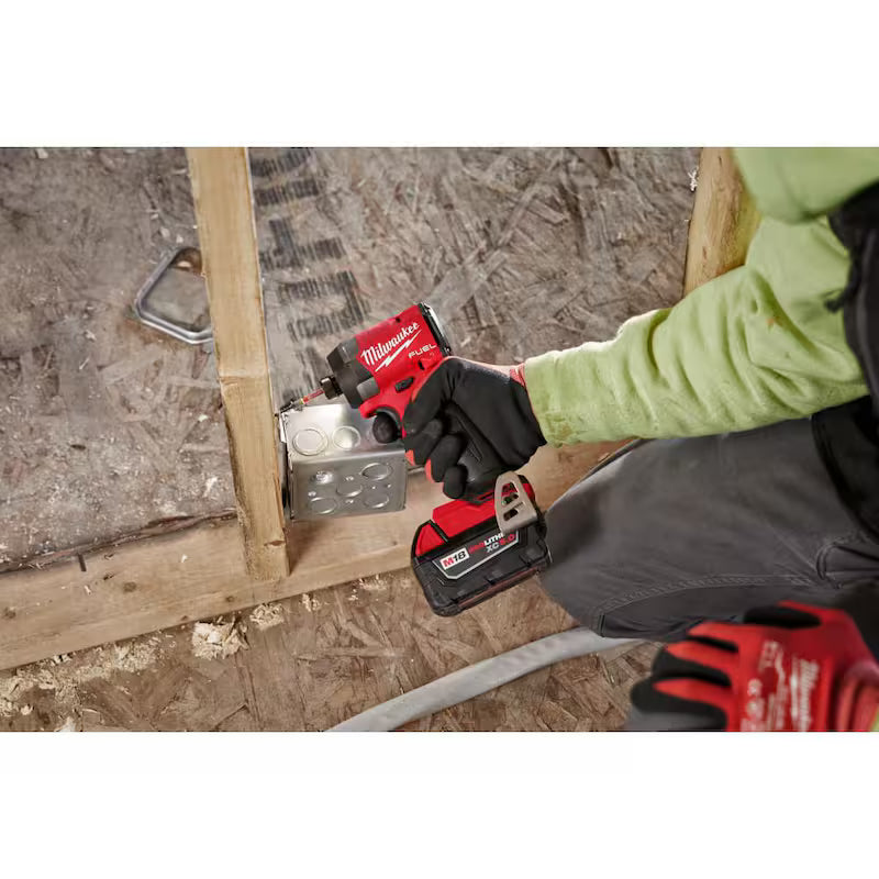 18V Cordless 1/4 in. Hex Impact Driver Kit with Batteries Charger Hard Case R399636
