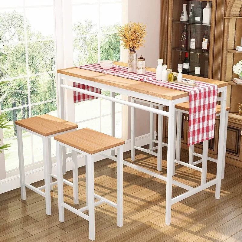 Farmhouse 5-Piece Metal and Wood Dining Set S3486
