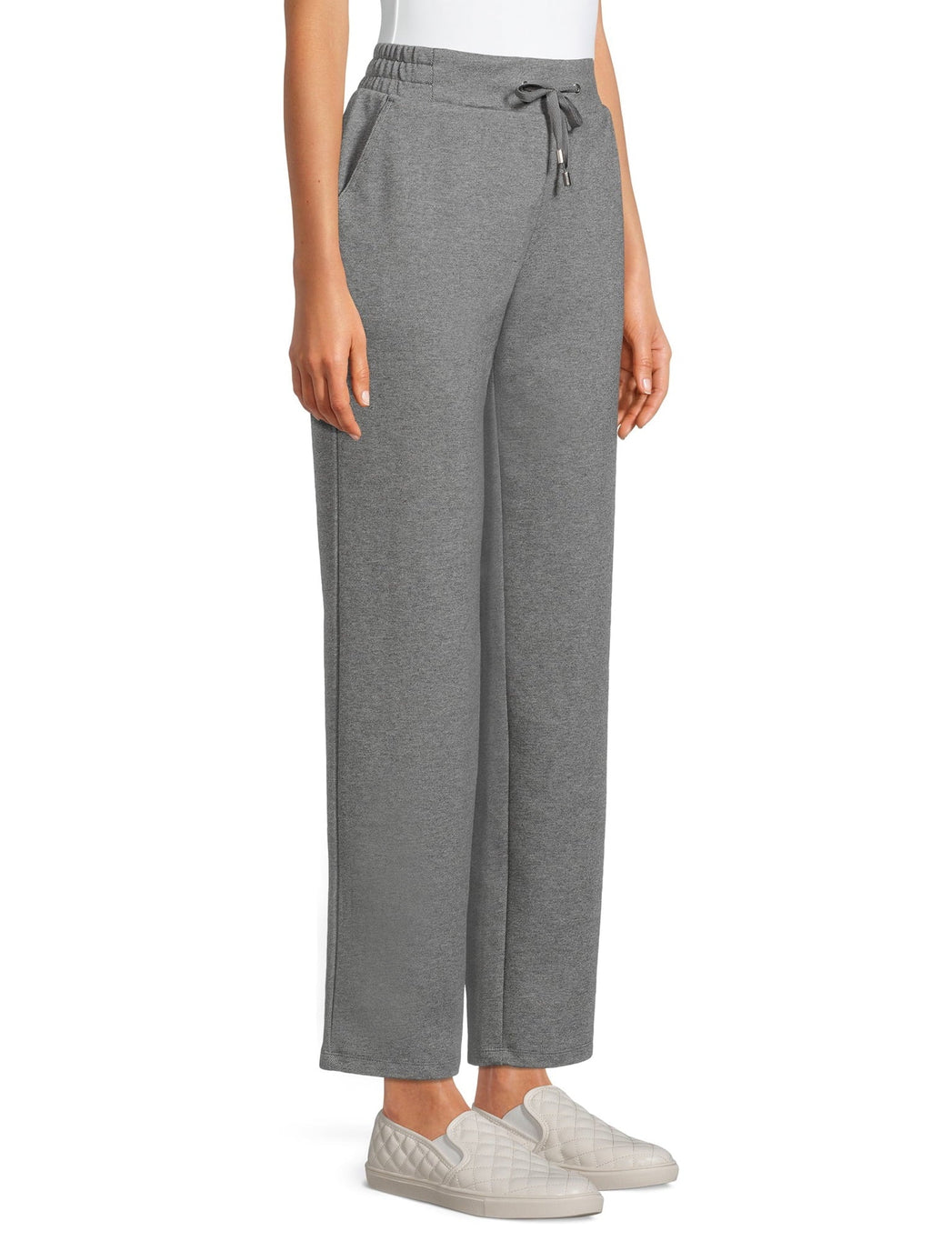 High Rise Drawstring Waist Knit Pants V487723