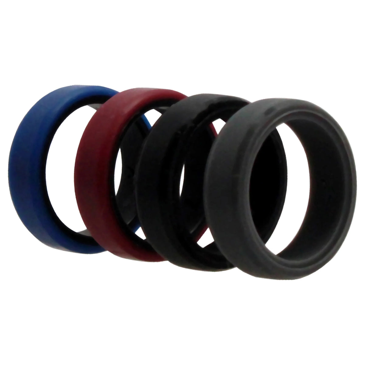 Silicone 6mm Brush 2Layer Ring Set - Bordo C2144