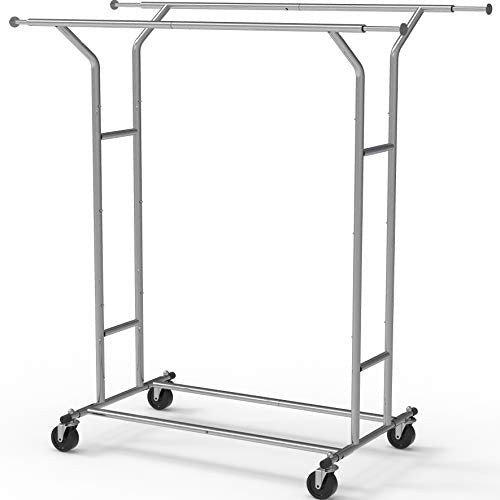 Chrome Double Rail Garment Rack D572