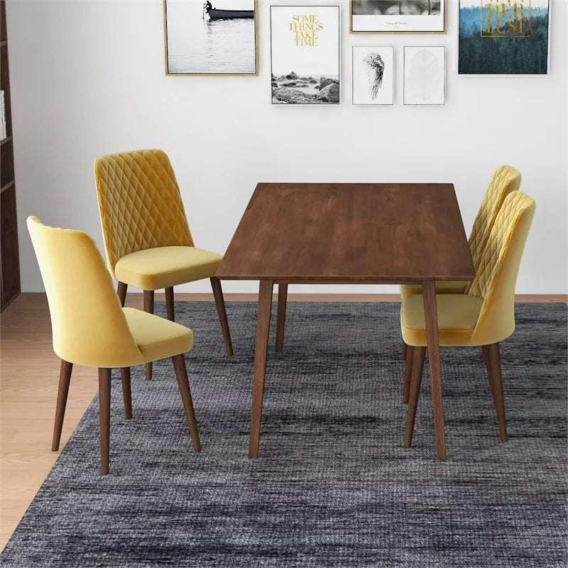 Solid Wood Walnut Kitchen Table and Chairs for 4 U359448