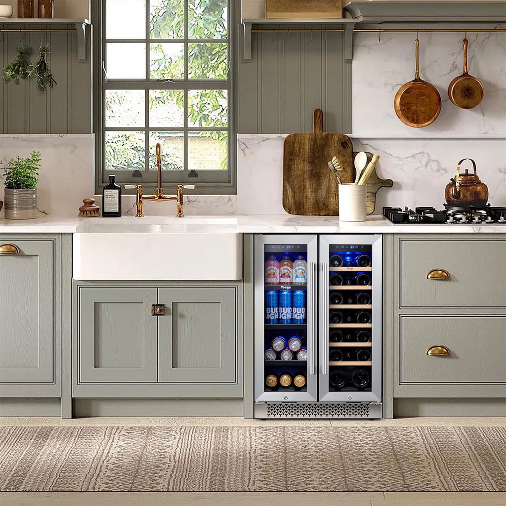 24 Can Beverage Refrigerator with Glass Door Y5658
