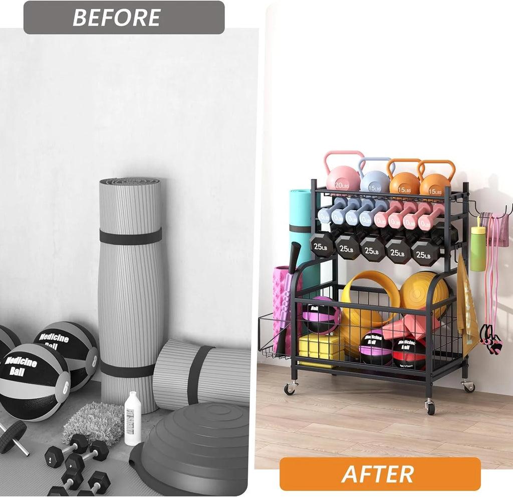 Multifunctional Removable Storage Rack for Kettlebells and Strength Training Equipment F932