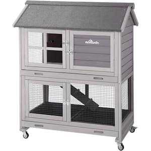 Wooden Rabbit Hutch with Folding Design M638