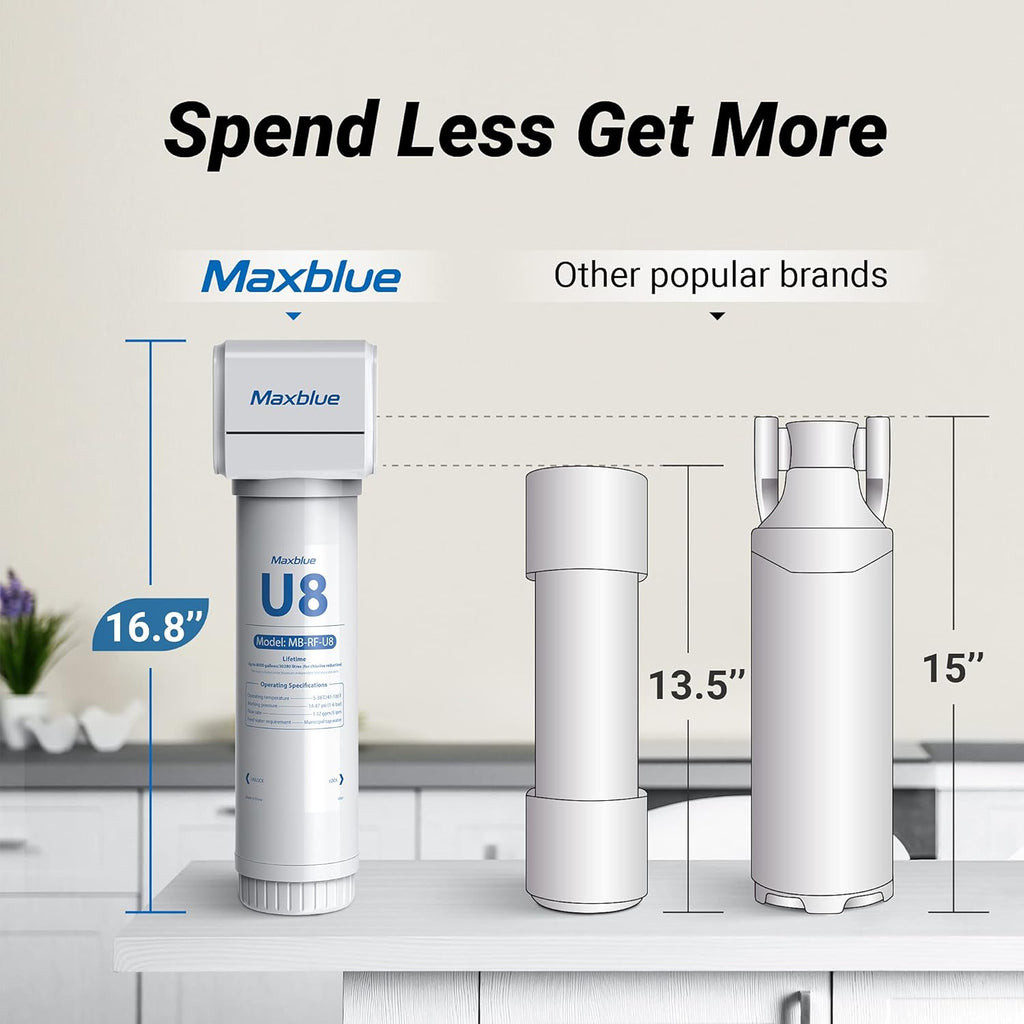 Under Sink Water Filter with Brushed Stainless Steel Faucet E5713
