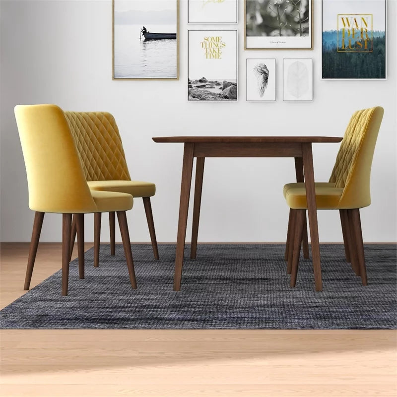Solid Wood Walnut Kitchen Table and Chairs for 4 U359448