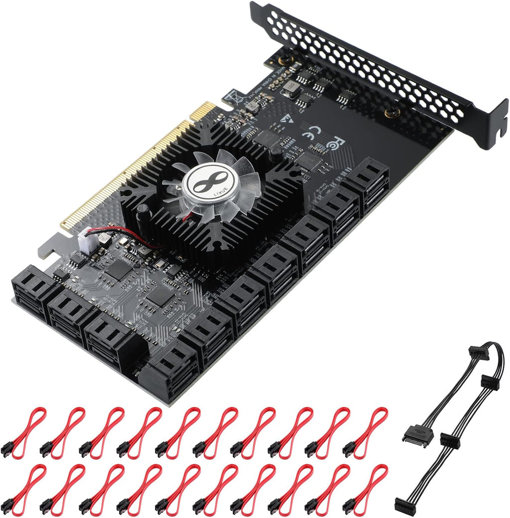 6 Port PCIe SATA 3.0 Card with 6 SATA Cables and Low Profile Bracket X87088