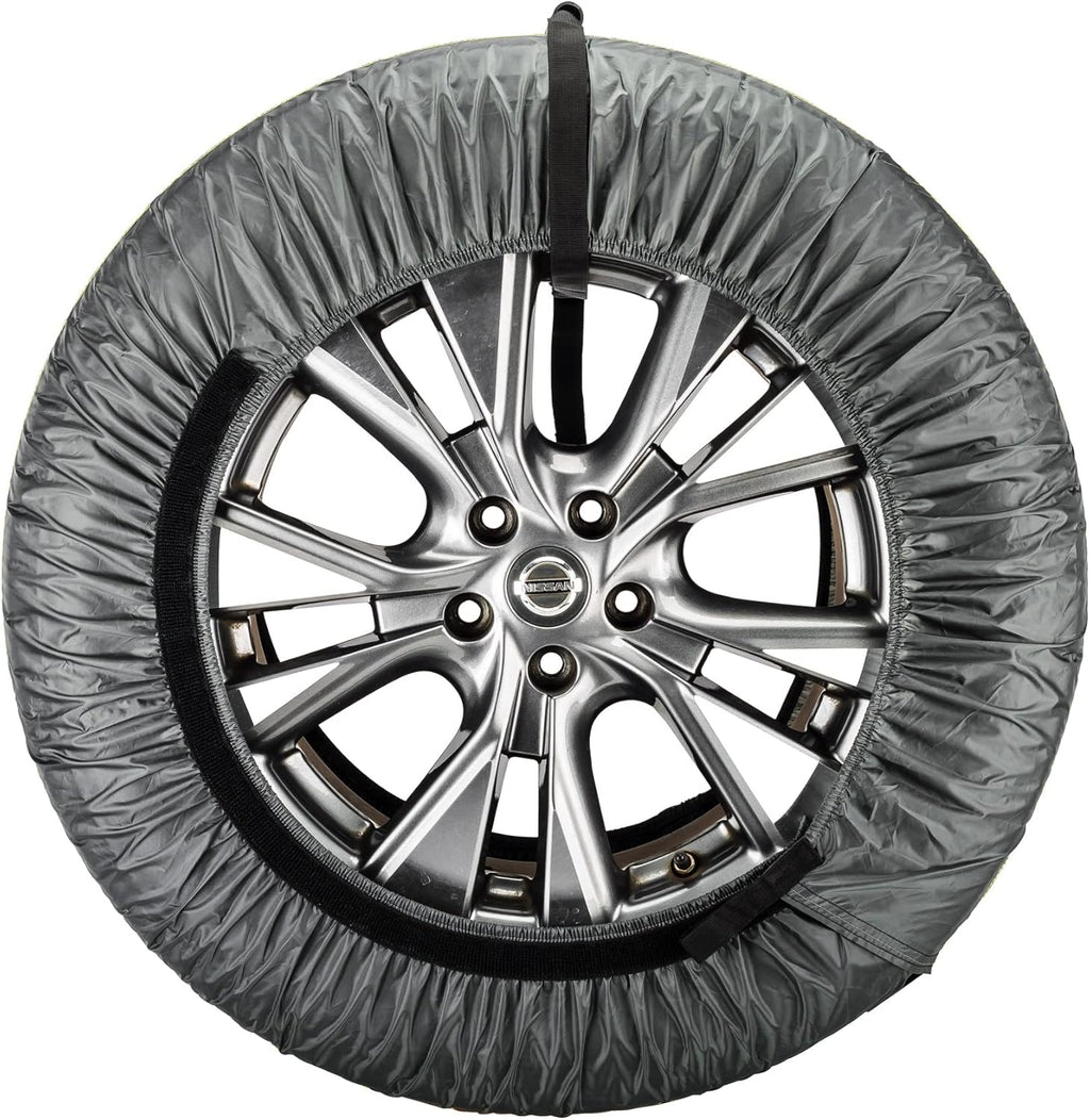 4 Piece Wheel Bags for Winter, Fits Tires 22 inches to 31 inches Black P189946