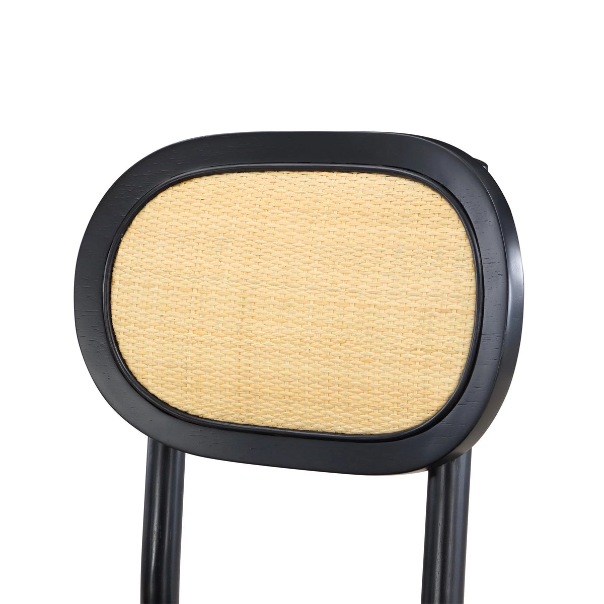Black Rattan and Solid Wood Dining Chairs M448728