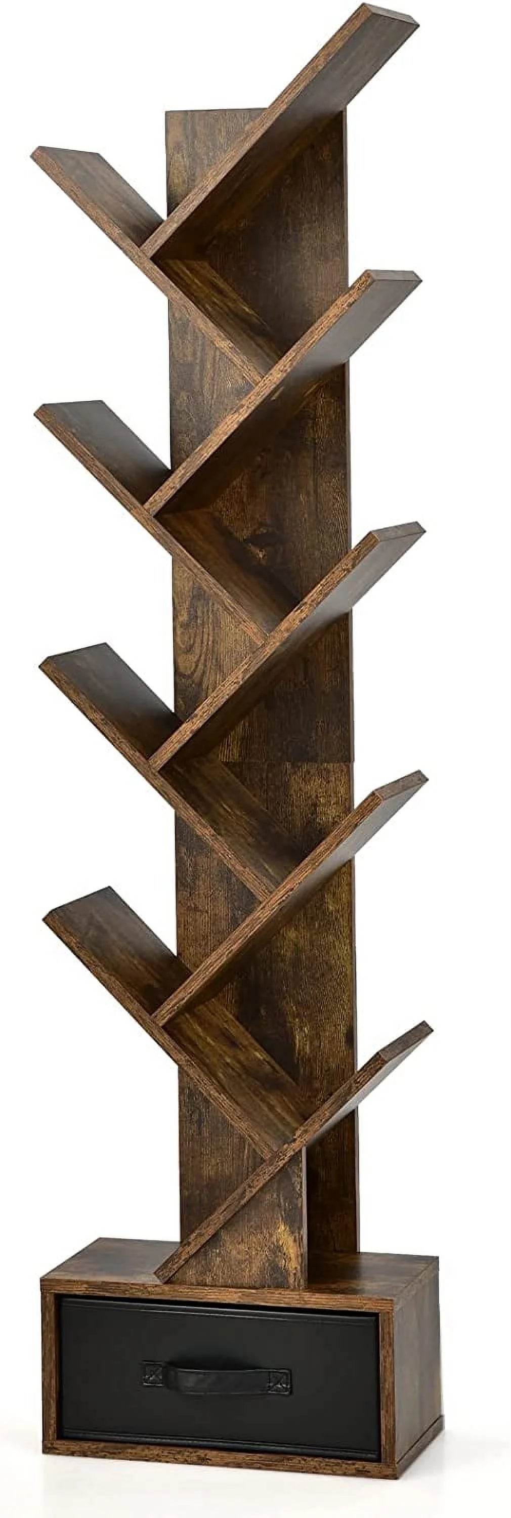 10 Shelf Wooden Bookshelf with Drawer N46610