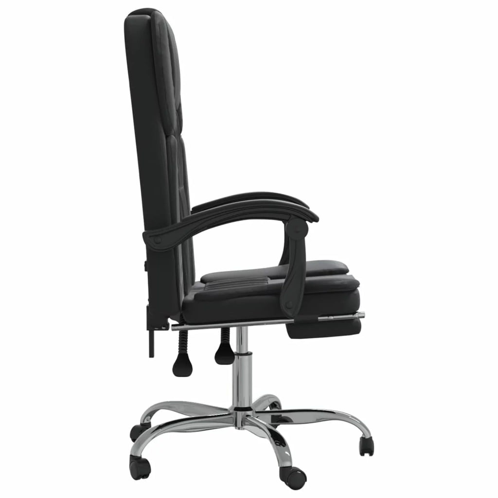 Black Faux Leather Reclining Office Chair S4032