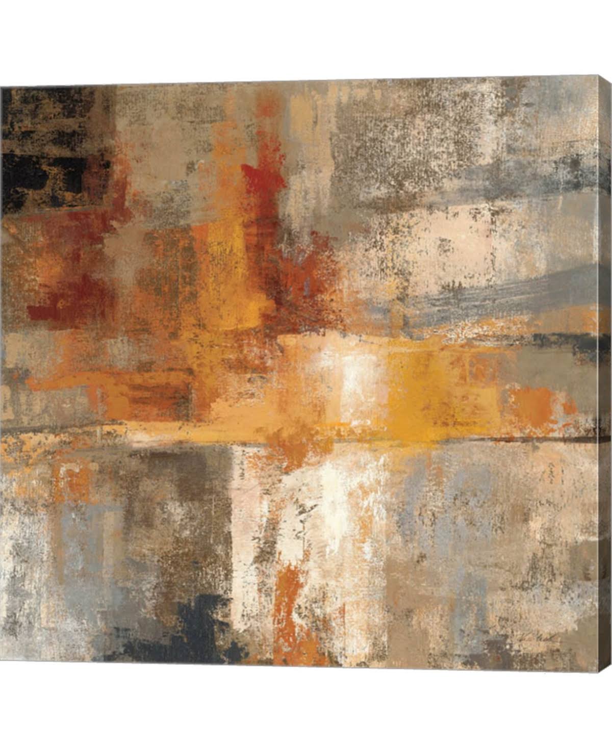 Silver and Amber Canvas Art 36x22 W70166