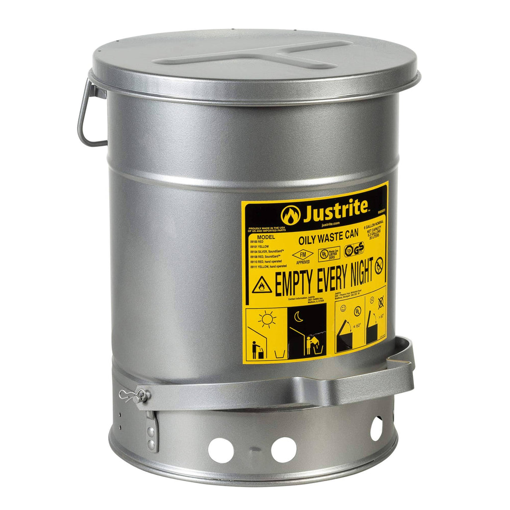 6 Gal Steel Oily Waste Can C2931