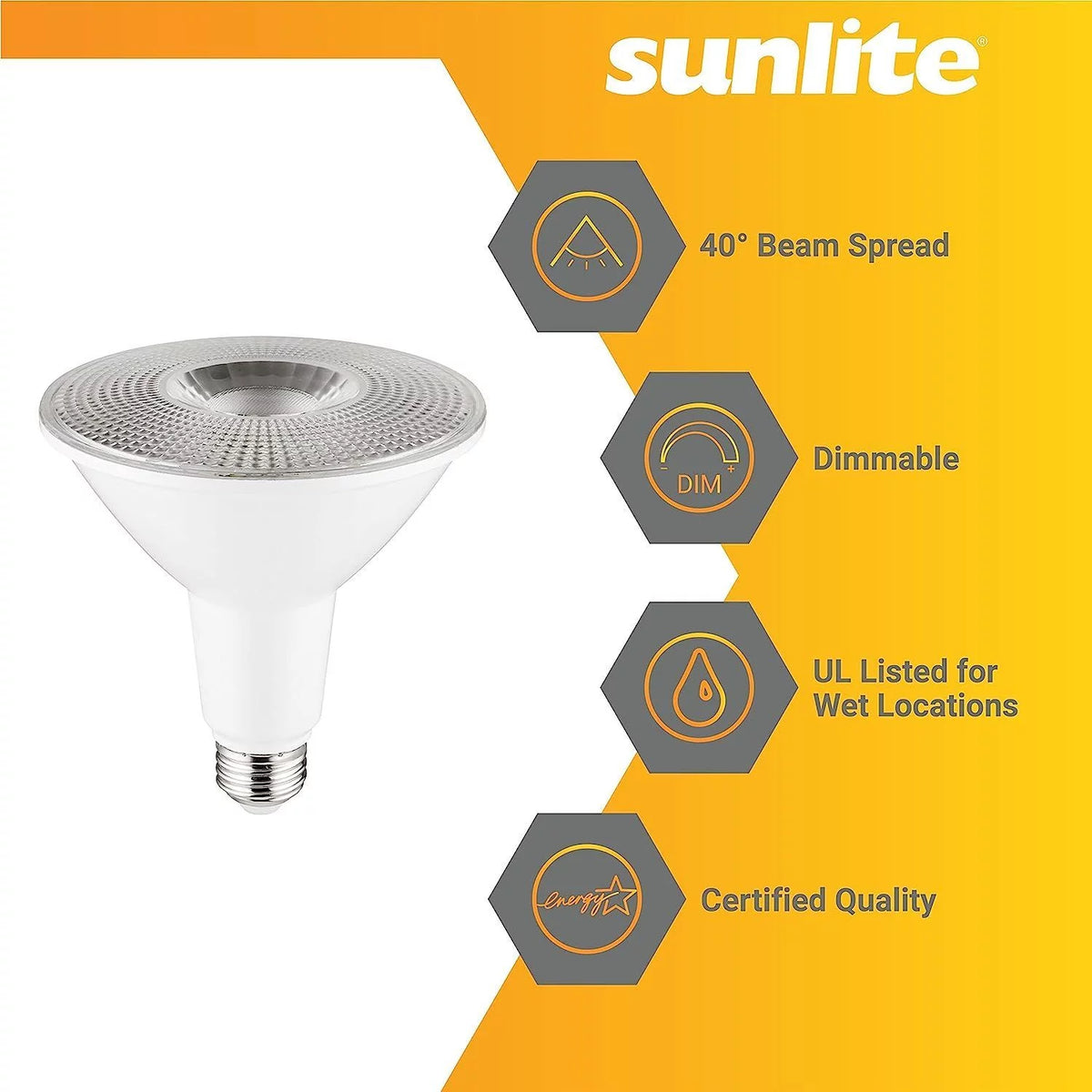 LED PAR38 Long Neck Spotlight Bulb 15 Watts Dimmable 3000K Warm White 6-Pack A6149