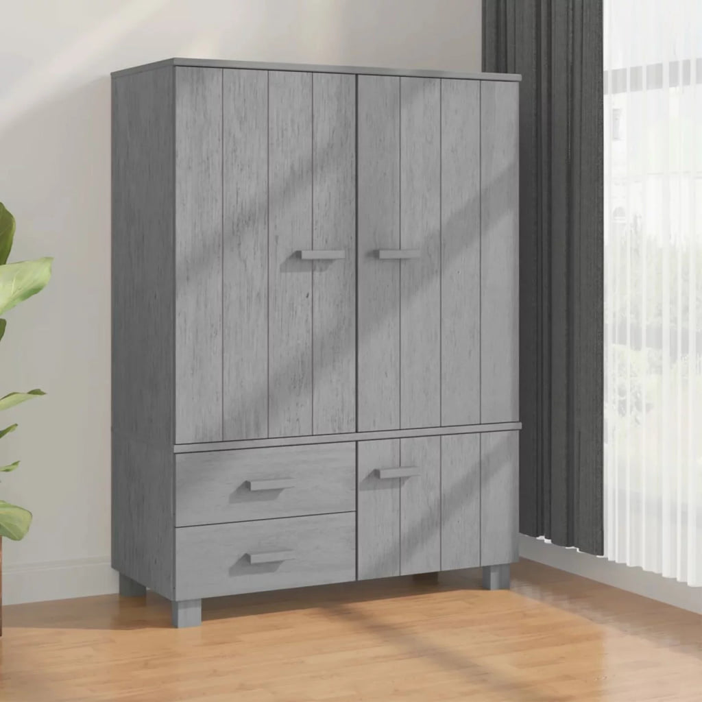 Dark Gray Solid Wood Pine Wardrobe W42180