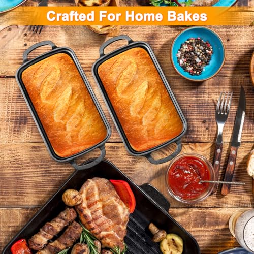 2 in 1 Cast Iron Bread Pan with Lid 9×5 Inch M64776