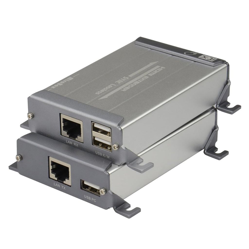 HDMI USB KVM Extender, 80m 1080P@60Hz Over Rj45 Cat5e Cat6, USB2.0 * 2, Transmitter and Receiver K591
