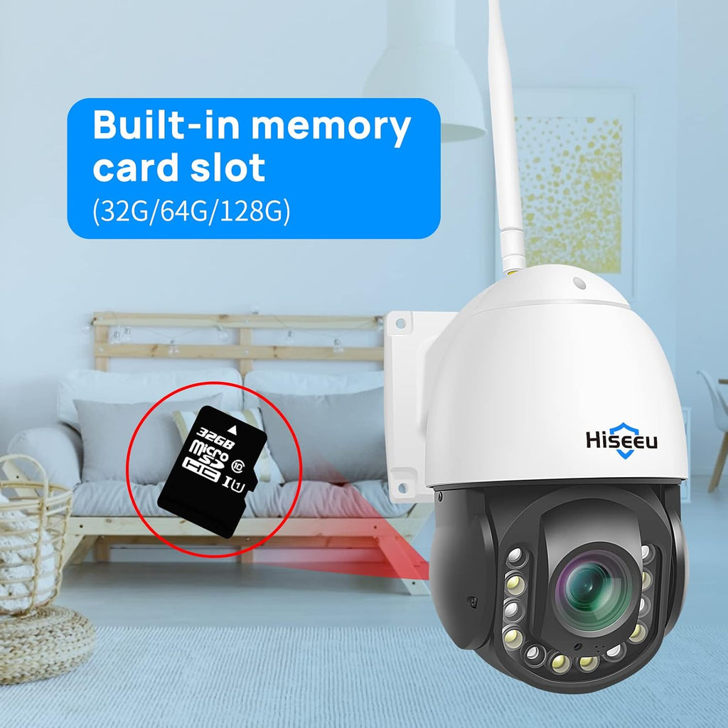 Wireless 30X Optical Zoom PTZ Camera Outdoor Two Way Audio 250ft Night Vision with Floodlight Security Camera Q24251