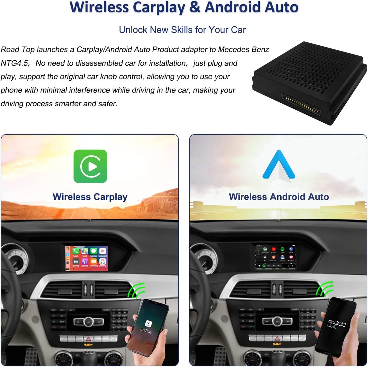 Wireless Carplay Compatible with Apple Carplay & Android Auto W82158