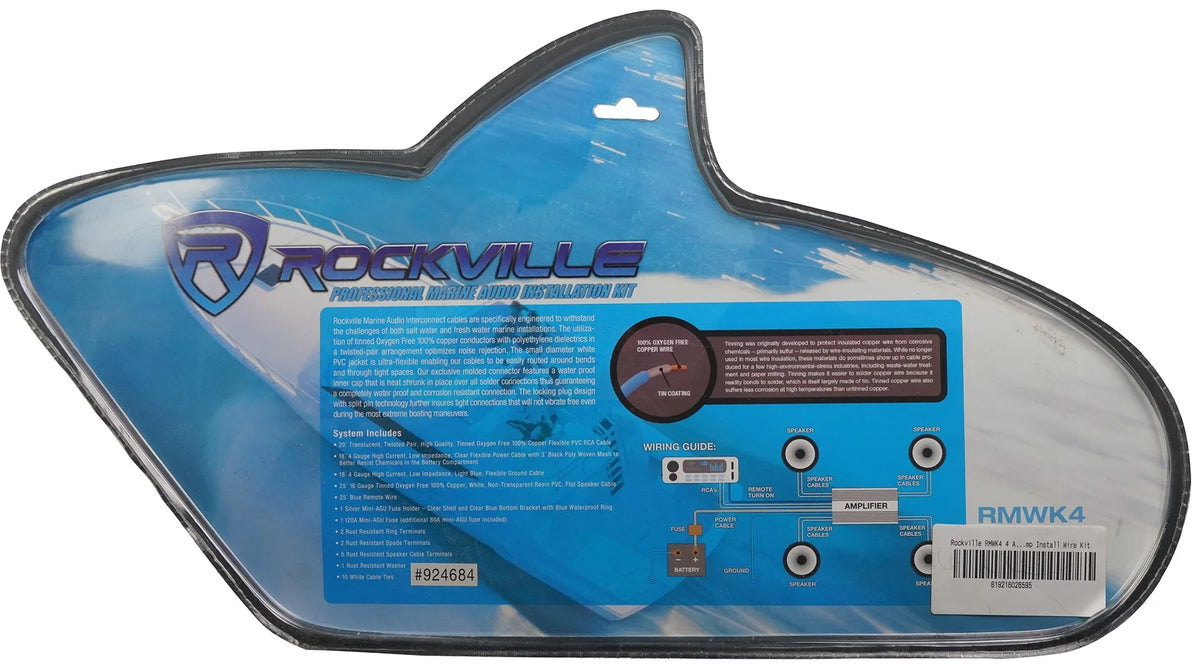 Marine Boat Speakers with Amp and Wire Kit X1431