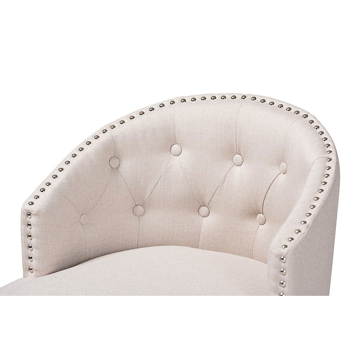 Light Beige Fabric and Espresso Brown Finished Wood 2-Piece Swivel Counter Chair L257974