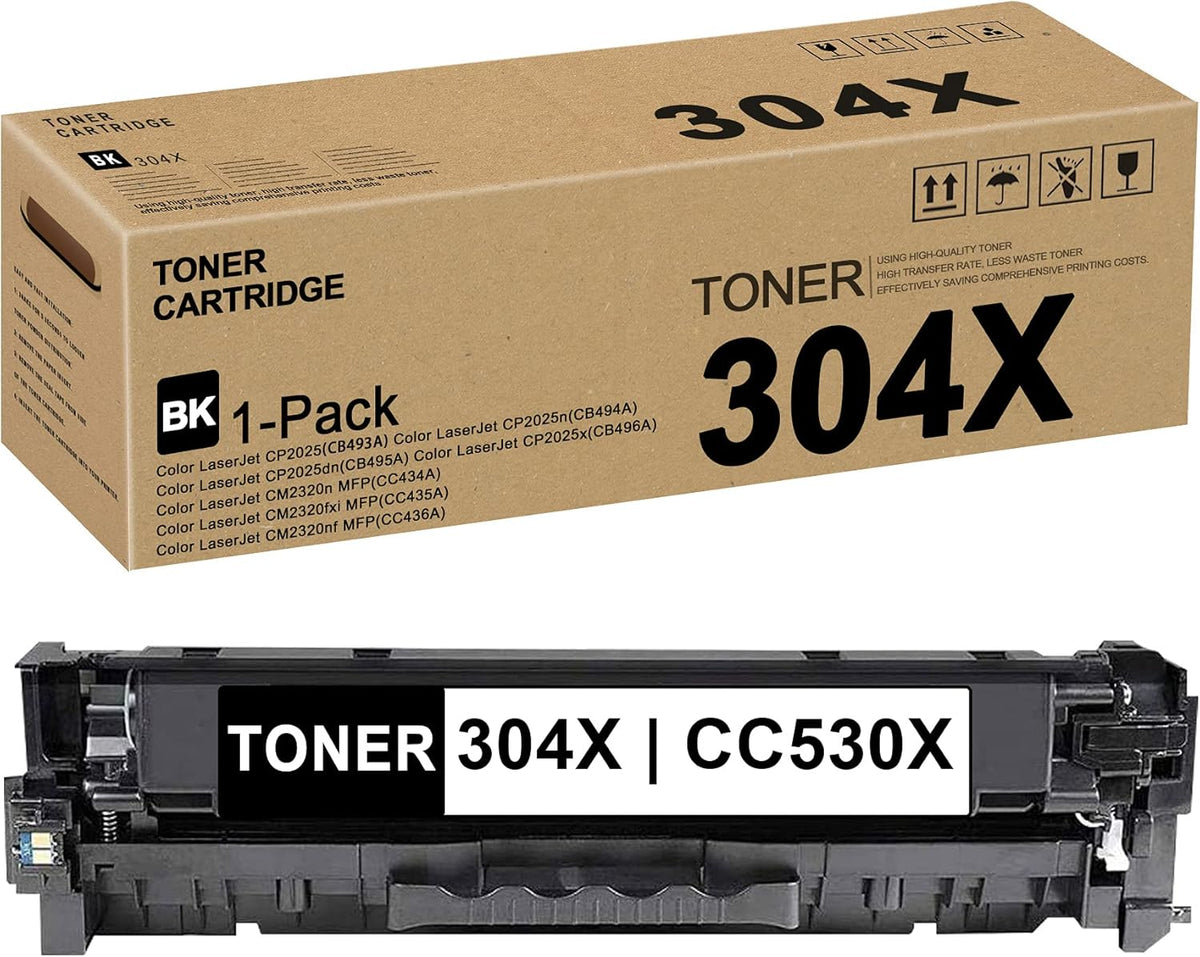 Toner Cartridge Black 1 Pack Replacement for HP Color CM2320n CM2320fxi CM2320nf MFP CP2025 CP2025x J55722