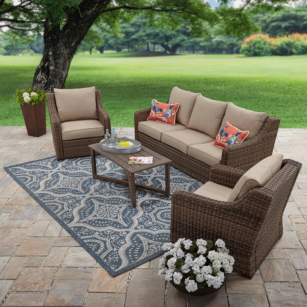 4-Piece Outdoor Conversation Set Brown F91480
