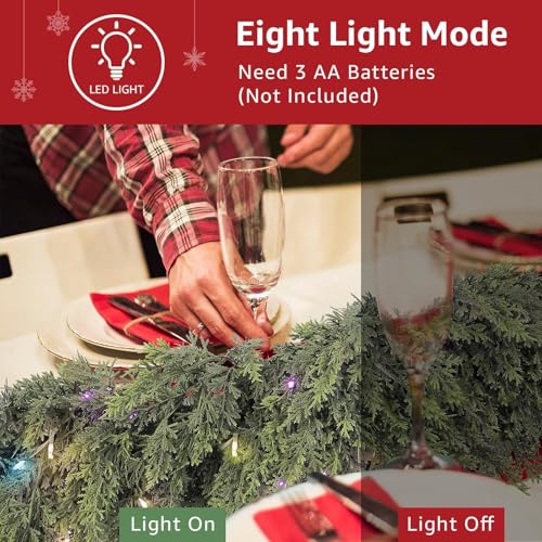 9ft Prelit Faux Pine Garland with Lights U760
