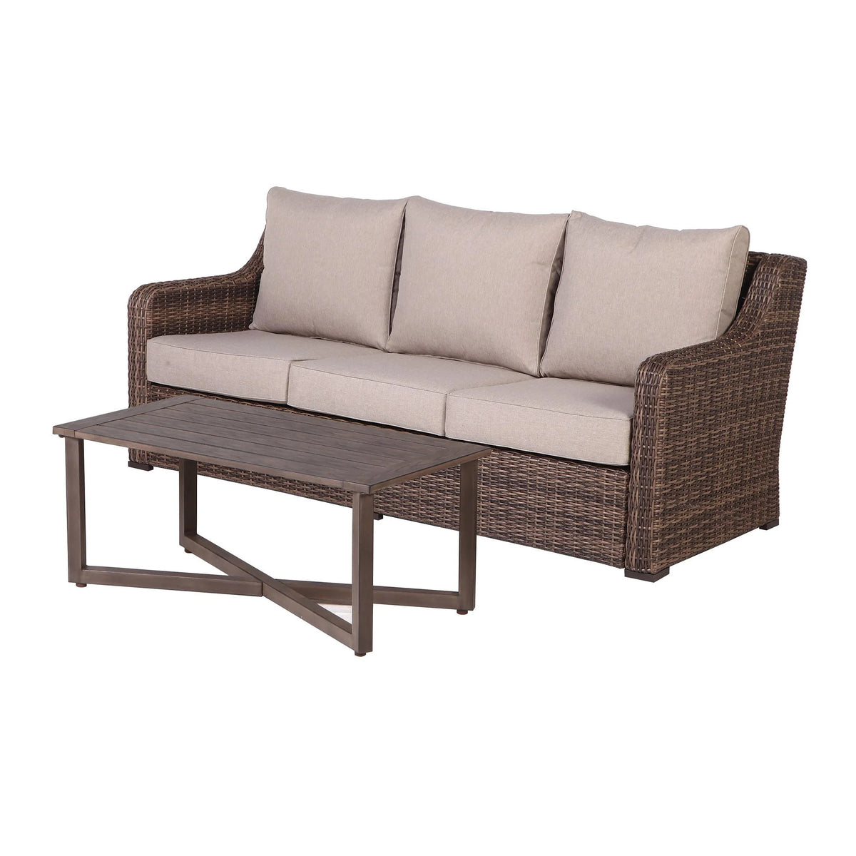 4-Piece Outdoor Conversation Set Brown F91480