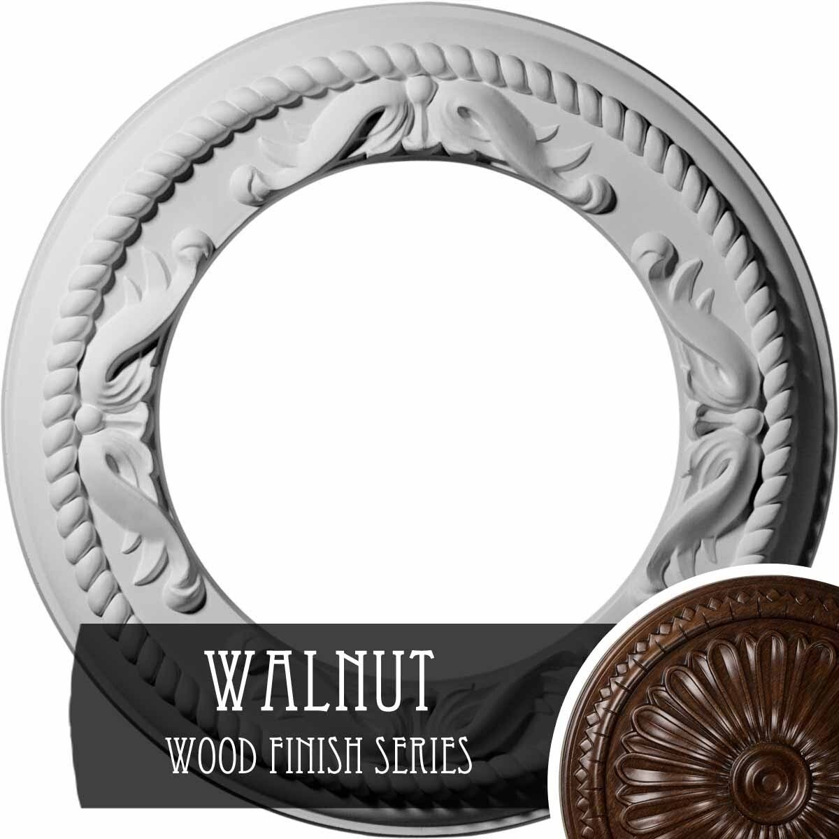 Hand-Painted Walnut Ceiling Medallion I8634