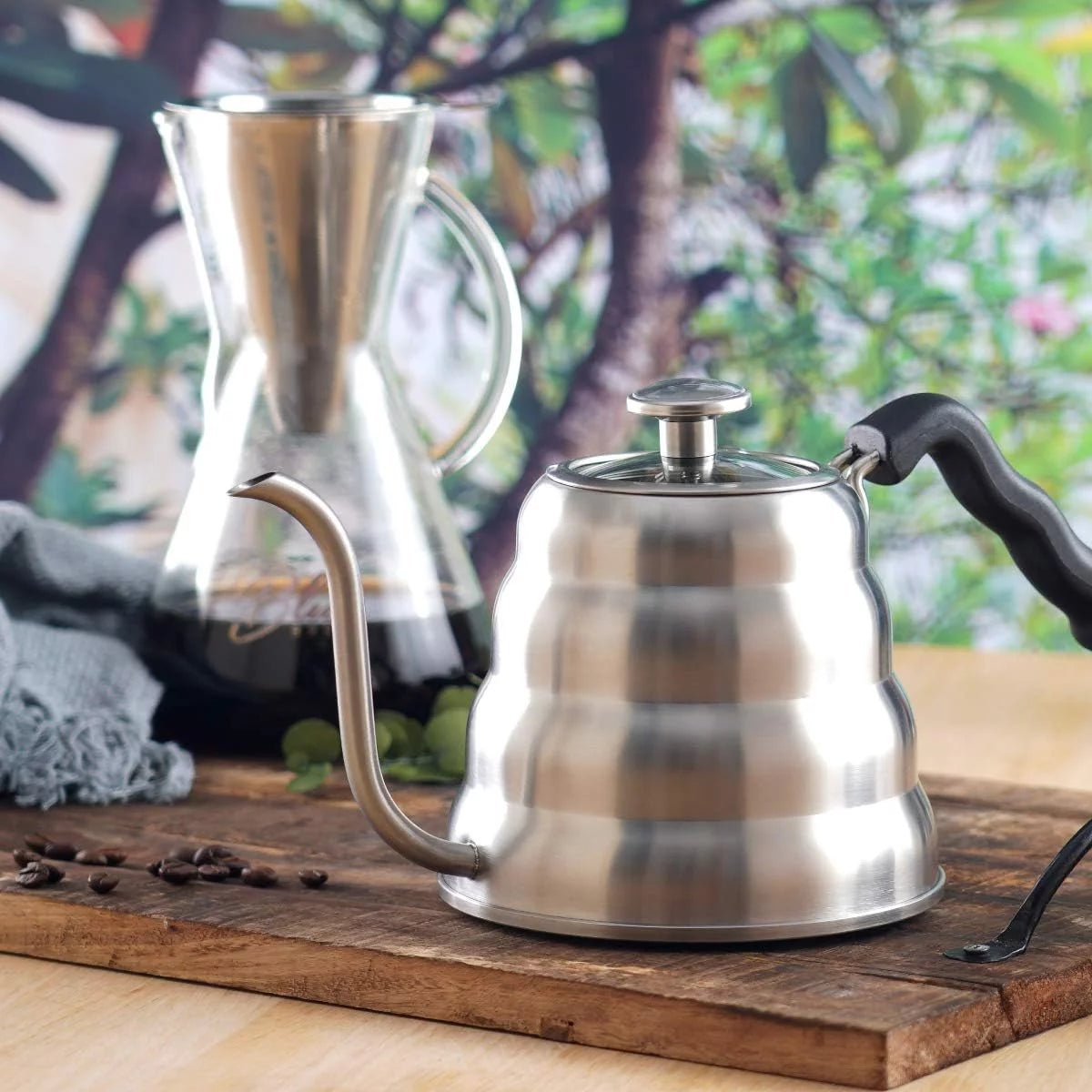 40 Fl Oz Stainless Steel Gooseneck Pour Over Kettle with Thermometer K847