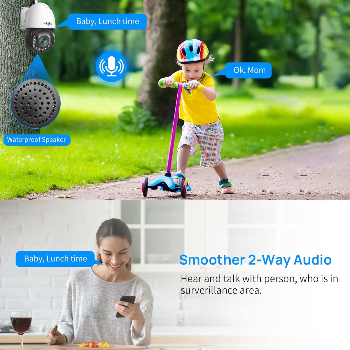Wireless 30X Optical Zoom PTZ Camera Outdoor Two Way Audio 250ft Night Vision with Floodlight Security Camera Q24251