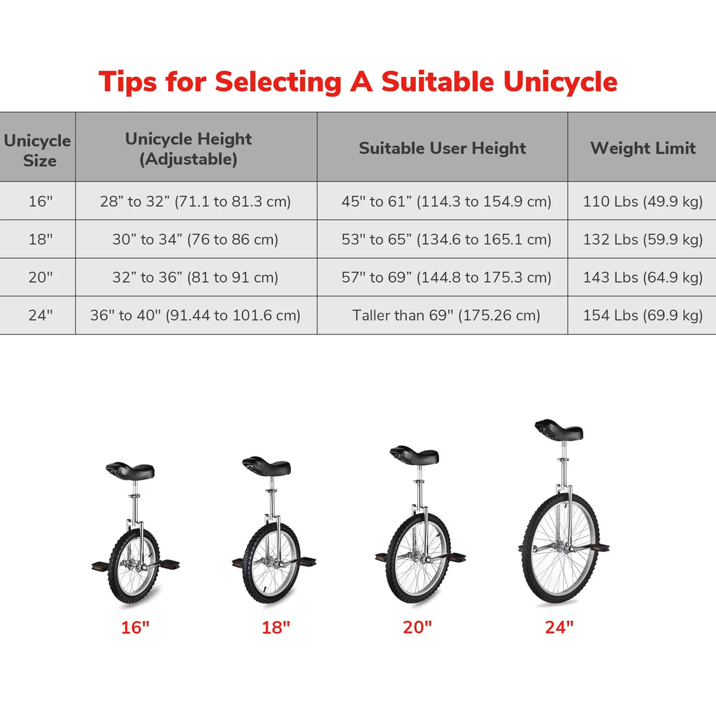 18 In Wheel Outdoor Unicycle Skid-proof Tire Balance Training I9714
