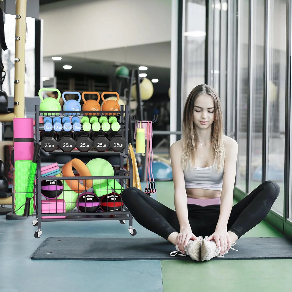 Multifunctional Removable Storage Rack for Kettlebells and Strength Training Equipment F932